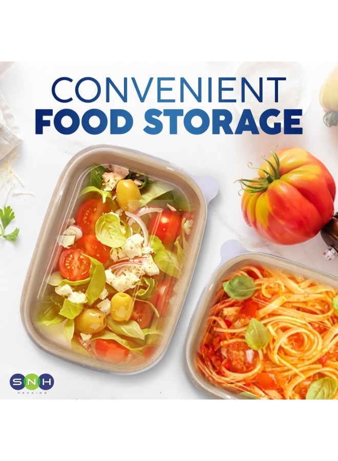 SNH Packing حاويات ورقية كرافت قابلة للتصرف 50 حبة سعة 500 مل مع غطاء، أطباق مستطيلة قابلة للتصرف، حاويات طعام سلطة متينة، صناديق غداء صديقة للبيئة، آمنة للاستخدام في الميكروويف، صندوق تحضير وجبات ثقيل-duty - Image 5